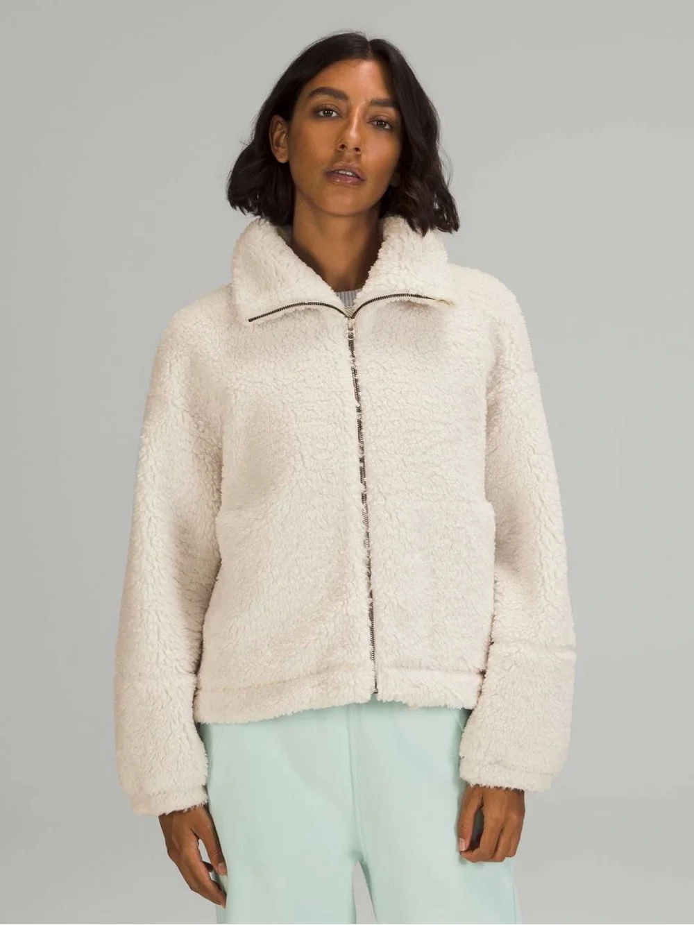 Lululemon Cinchable Fleece Zip-Up White Opal Size 2